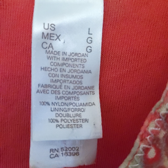 JH Collectibles Women's Large Nylon Mesh Stretch 3/4 Sleeves V-Neck Pink Gray - Picture 6 of 15